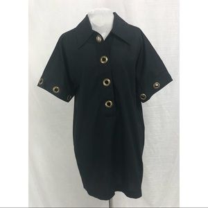 N.R. 1 Vintage Grommet Black Tunic Dress